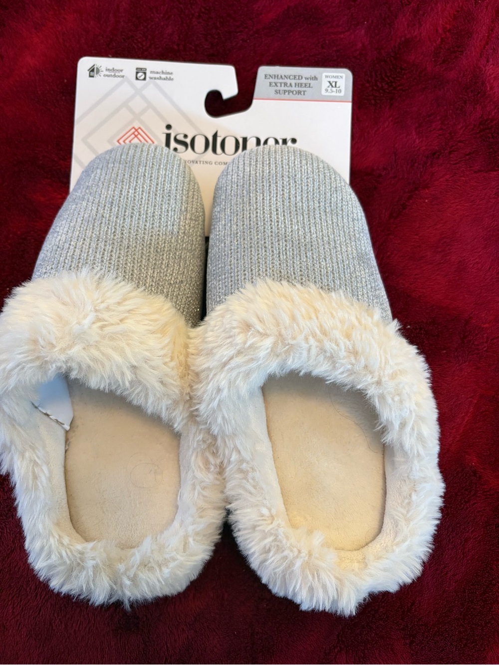 NEW ISOTONER FUZZY SLIPPERS – WOMEN’S XL